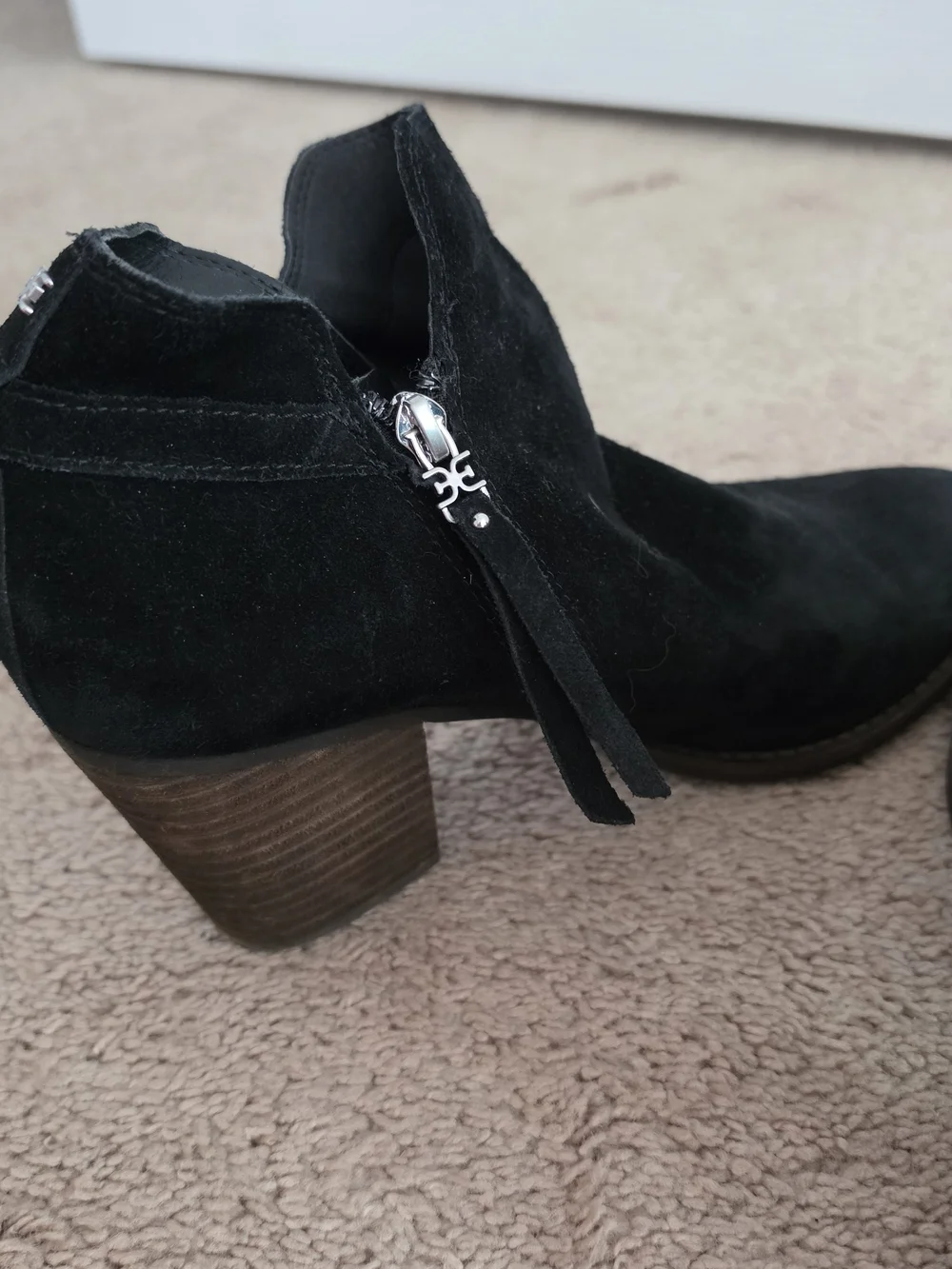 Black Suede Block Heel Booties